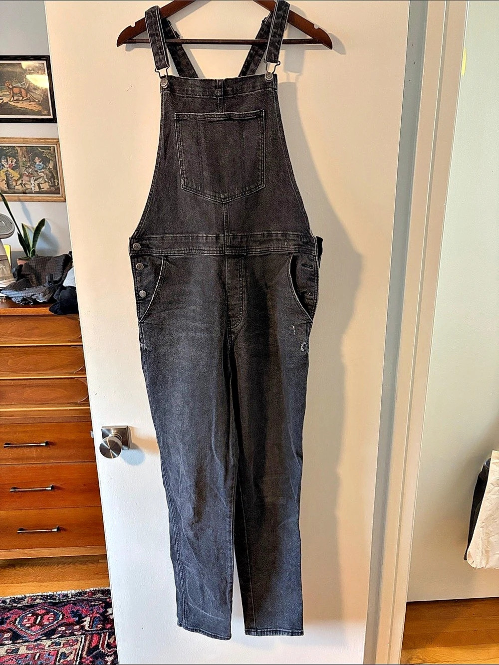 Old Navy OG Straight Jean Overalls Black Size 14 Tall